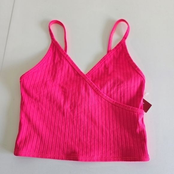 Carbon38 Women's Vertical Ribbed Wrap Tank Red XS New With Tag Athleisure - Picture 7 of 8